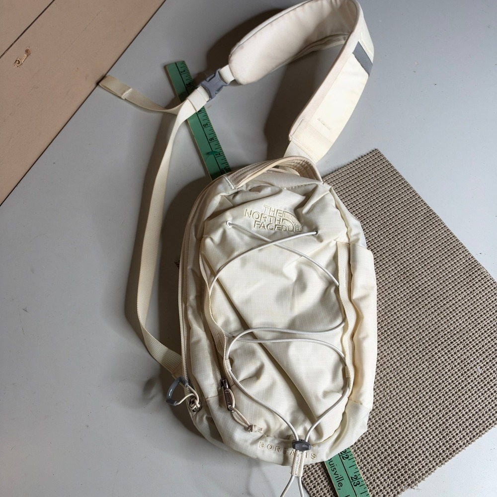 The North Face Borealis Sling Bag Cream White Ripstop Crossbody Backpack